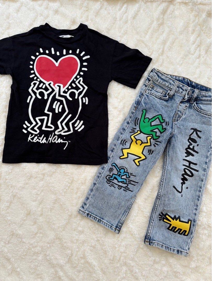 H&M x Keith Haring Kids (Category: Babies & Kids Fashion) located in Rizal. Submitted by nijuuichixx (Listing ID 1340885298, Image 1). Description: 2 H&M x Keith Haring - Oversized - Good as new! - Size: check picture nalang po Original price: 2k++ Selling price: ₱1,200 Loc: Montalban Rizal.