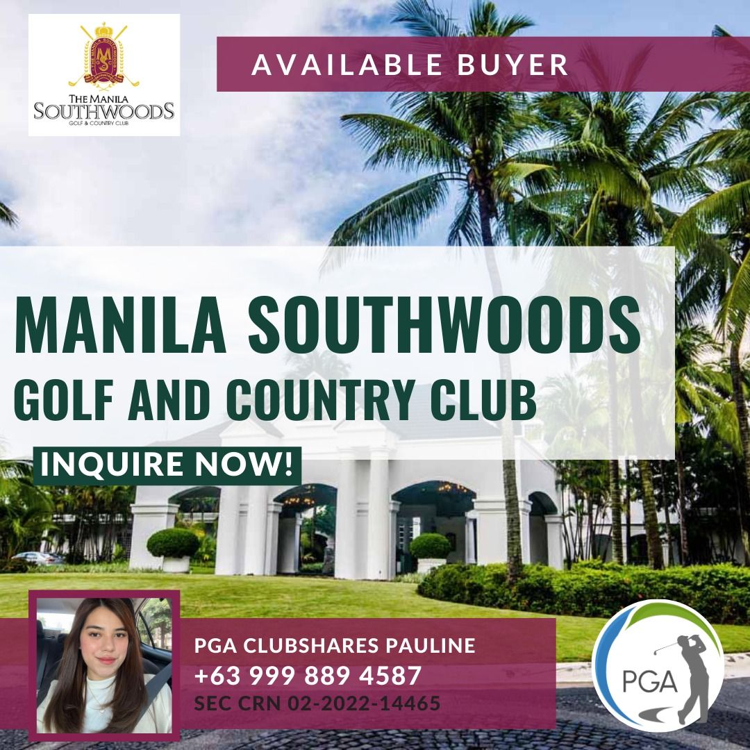 MANILA SOUTHWOODS GOLF - PGA (Category: Golf) located in Caloocan City. Submitted by pgapauline (Listing ID 1340917360, Image 1). Description: MANILA SOUTHWOODS GOLF AND COUNTRY CLUB FOR QUERIES: +63 999 889 4587 SEC CRN 02 -2022-14465 PGA PAULINE.