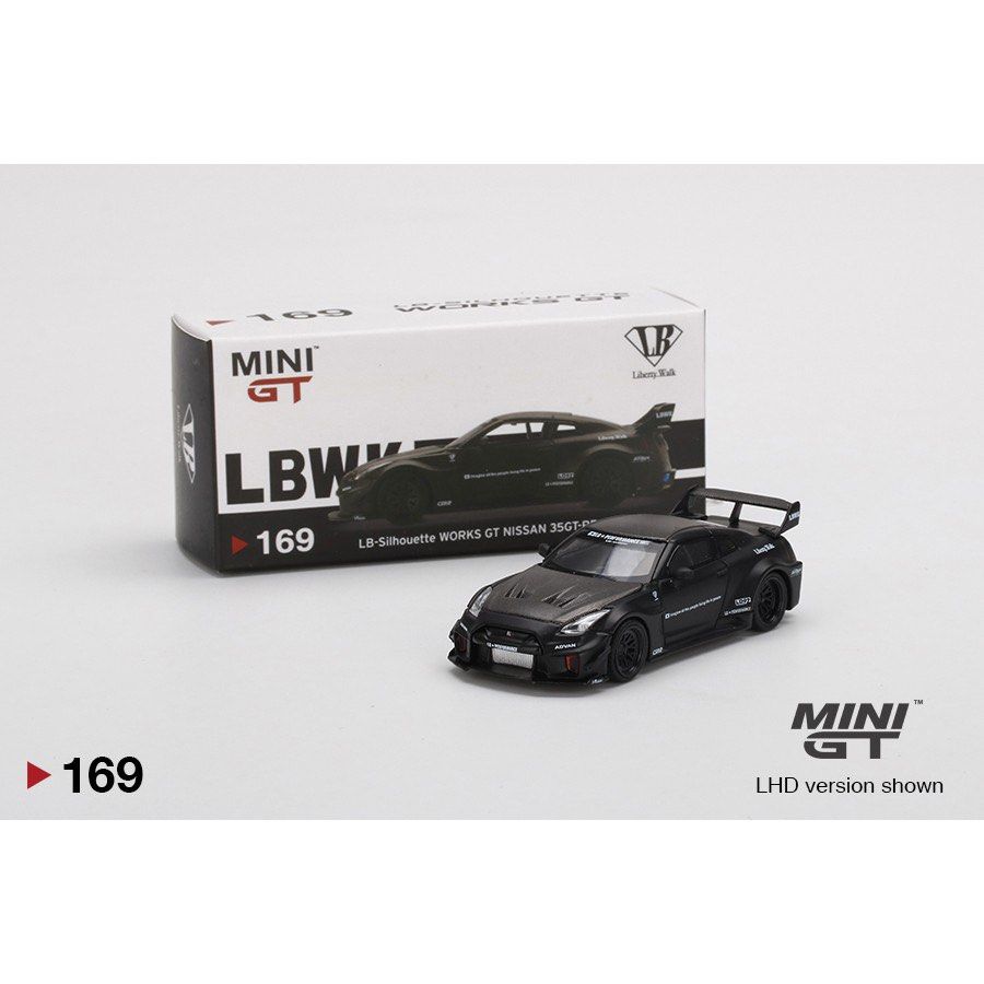 🚗Mini GT minigt no 169 LB Works Nissan 35GT RR Matte Black gtr