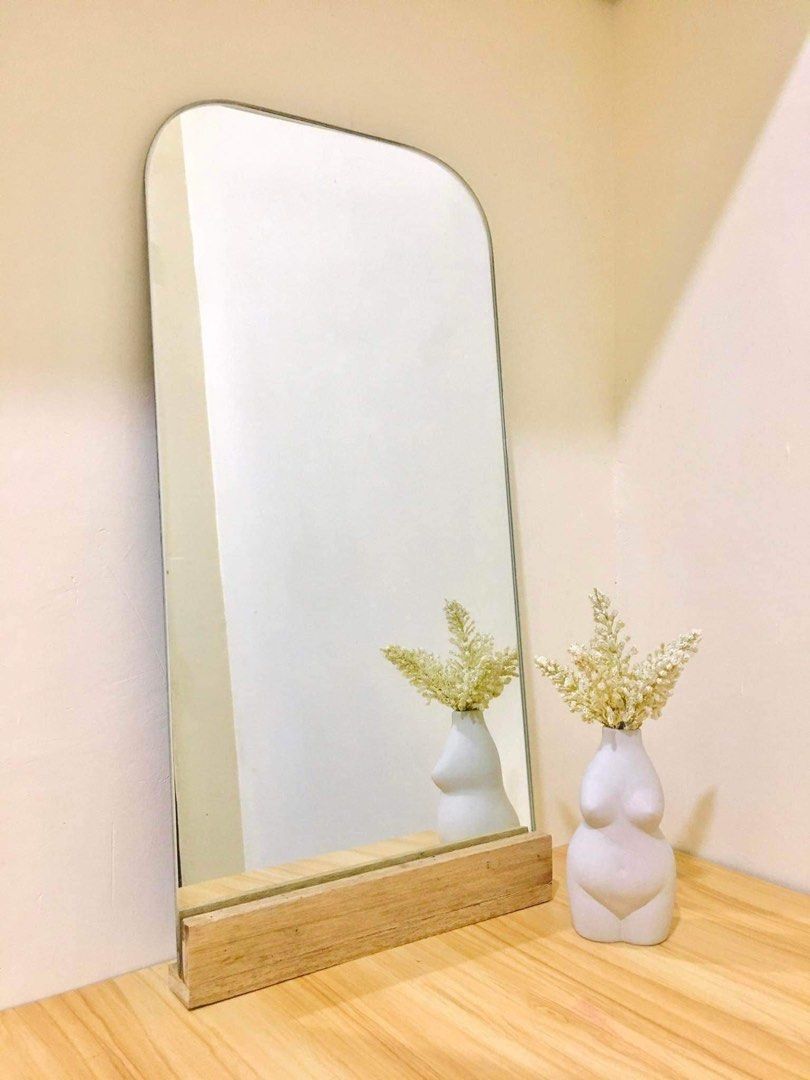 NORDIC TABLE MIRROR (Category: Mirrors) located in Manila. Submitted by LUMINOSAPH (Listing ID 1340959655, Image 2). Description: NORDIC TABLE MIRROR ELEVATE YOUR ROOM AESTHETICS WITH NORDIC MIRRORS ✨ ✅ WOOD STOPPER INCLUDED ✅ OPEN FOR CUSTOMIZED MIRRORS ✅ OPEN FOR INSTALLATION NORDIC TABLE MIRROR NORDIC TABLE MIRROR NORDIC TABLE MIRROR • Copper-free • 6mm thick • Framed or frameless • No waves/no distortions • SuperB quality 💯 · Delivery via La