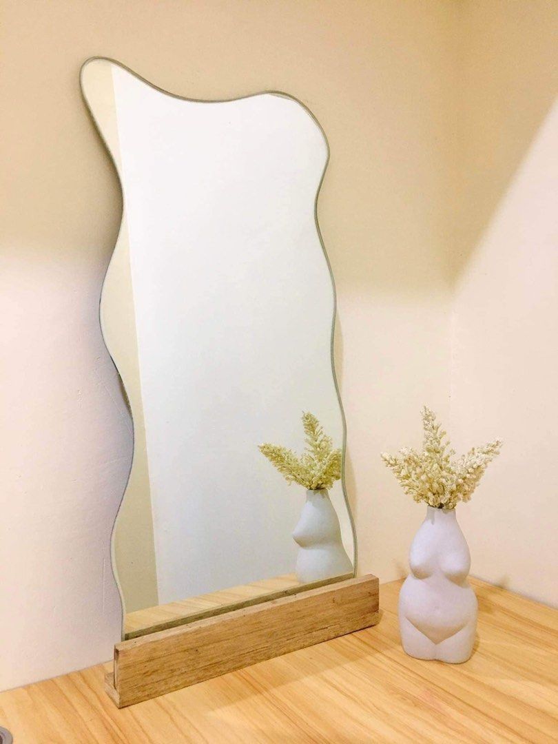 NORDIC TABLE MIRROR (Category: Mirrors) located in Manila. Submitted by LUMINOSAPH (Listing ID 1340959655, Image 3). Description: NORDIC TABLE MIRROR ELEVATE YOUR ROOM AESTHETICS WITH NORDIC MIRRORS ✨ ✅ WOOD STOPPER INCLUDED ✅ OPEN FOR CUSTOMIZED MIRRORS ✅ OPEN FOR INSTALLATION NORDIC TABLE MIRROR NORDIC TABLE MIRROR NORDIC TABLE MIRROR • Copper-free • 6mm thick • Framed or frameless • No waves/no distortions • SuperB quality 💯 · Delivery via La