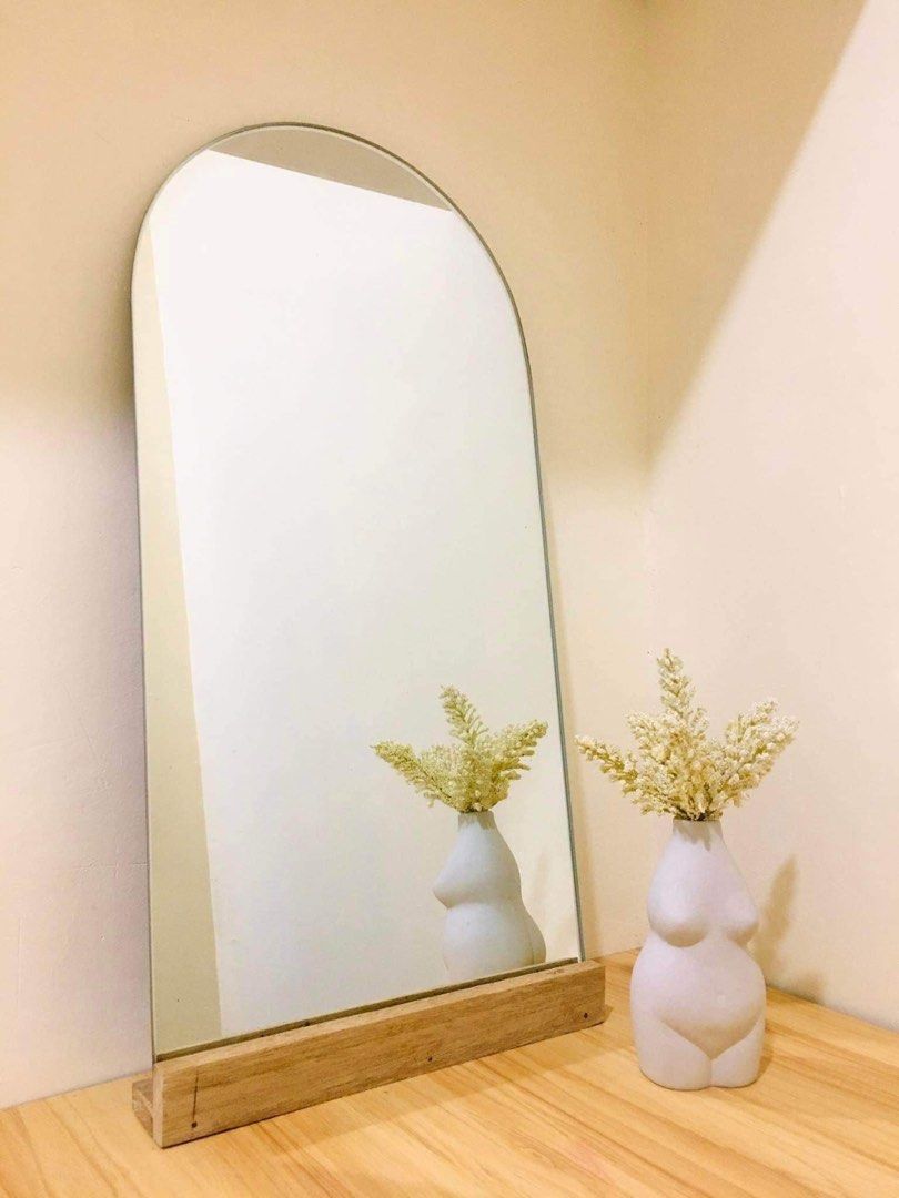NORDIC TABLE MIRROR (Category: Mirrors) located in Manila. Submitted by LUMINOSAPH (Listing ID 1340959655, Image 1). Description: NORDIC TABLE MIRROR ELEVATE YOUR ROOM AESTHETICS WITH NORDIC MIRRORS ✨ ✅ WOOD STOPPER INCLUDED ✅ OPEN FOR CUSTOMIZED MIRRORS ✅ OPEN FOR INSTALLATION NORDIC TABLE MIRROR NORDIC TABLE MIRROR NORDIC TABLE MIRROR • Copper-free • 6mm thick • Framed or frameless • No waves/no distortions • SuperB quality 💯 · Delivery via La