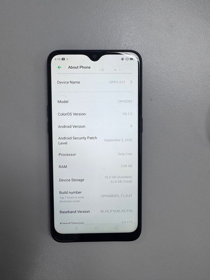 Oppo A12 (Category: OPPO) located in Pasig City. Submitted by arlbrjw8 (Listing ID 1341046484, Image 2). Description: No issue Smart locked (Sim1) Sim 2 - open line .