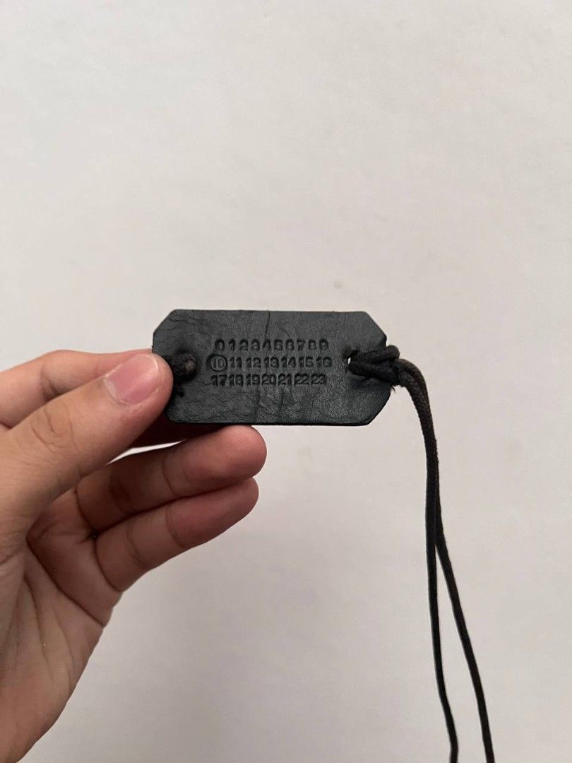 SS04 Maison Martin Margiela Line 10 Leather Dog Tag, Luxury 