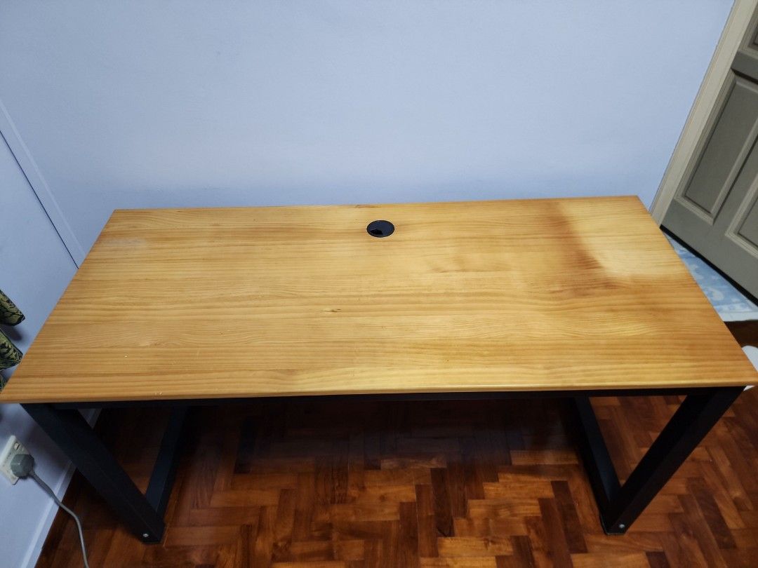 Study Table (Category: Tables & Sets) located in Singapore. Submitted by athrunz01 (Listing ID 1340994542, Image 1). Description: 2 study tables for sale L (140cm) B (60cm) H (70cm) 1 table has cut out (for wires) in centre and other table has cut out at the left side. self collection only.
