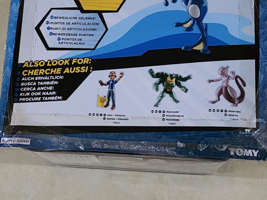 Tomy 5" Fully Articulated Greninja Figure (Category: Figurines & Statues) located in Manila. Submitted by rychris34 (Listing ID 1340944962, Image 3). Description: Selling a brand new Tomy Greninja. The box is generally in good condition with a few dents on the clamshell and for some reason the tape peeled off the bottom back. see photos. but this was never opened. Guaranteed authentic. Pickup at Eastwood City QC or sometimes lunch time weekdays a