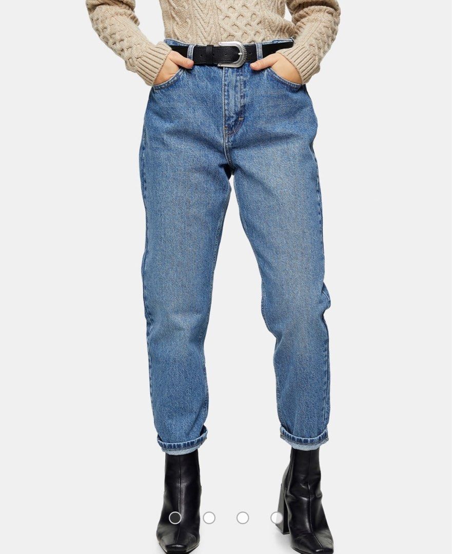 Topshop mom jeans blue discount