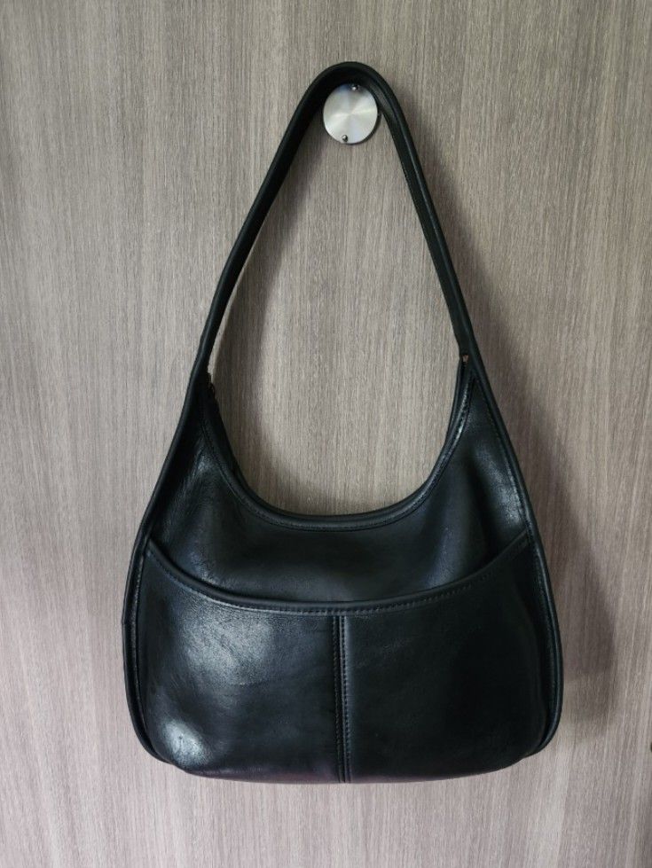 💯 Auth Vintage Coach Ergo 9033 Pocket Zip in Black Shoulder Bag