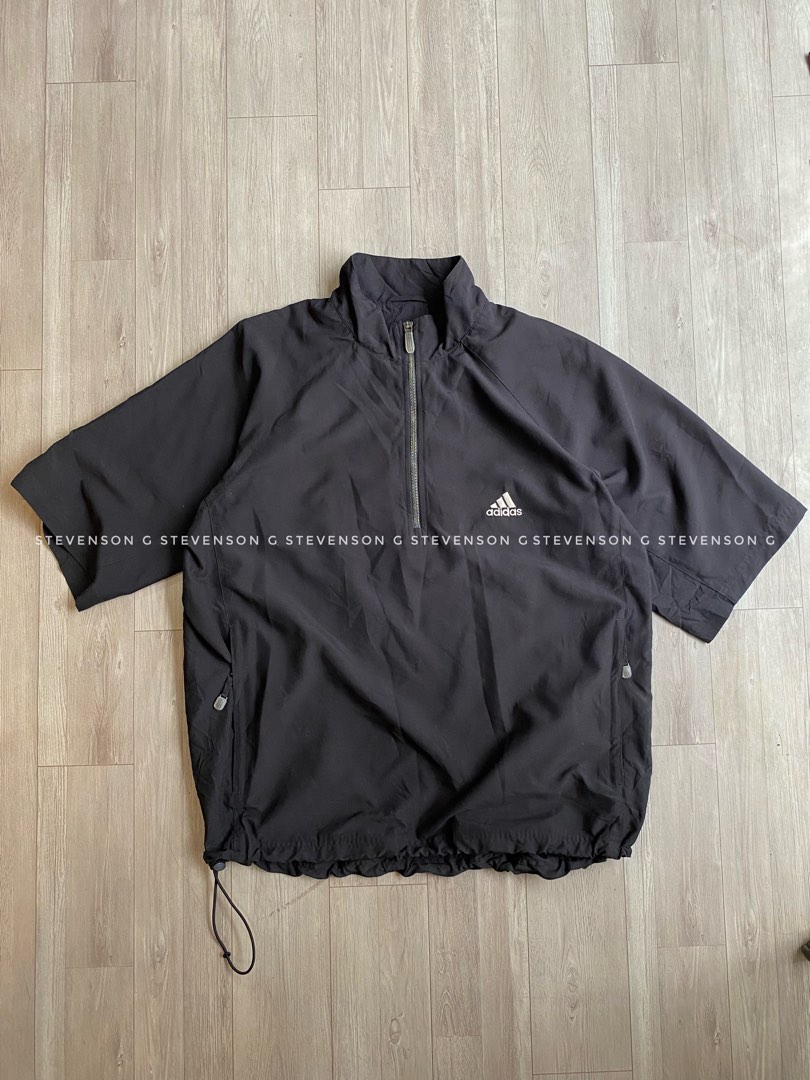 00'S adidas CLIMASHELL WIND half-zip nylon pullover, men's size L polyester black type Vintage Second Hand