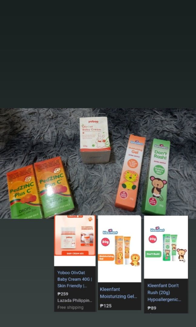 Baby essentials with freebie (Category: Baby Toiletries & Grooming) located in Santa Rosa. Submitted by missleopardyshop (Listing ID 1341215905, Image 2). Description: baby essential discounted item with free 2 box of vitamins new ,not used matagal expiration santa rosa laguna location pickup or lalamove jnt shipping.
