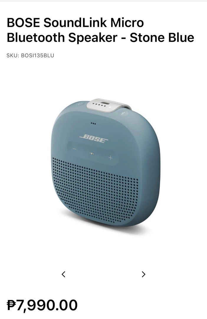 Bose soundlink Micro (Stone Blue) (Category: Soundbars, Speakers & Amplifiers) located in Davao. Submitted by richie_23 (Listing ID 1341204226, Image 2). Description: 📢 Bose Speaker Soundlink Micro 🏷️ ORIGINAL PRICE: ₱ 7,500 🏷️ 🔥SALE PRICE ₱ 6,800🔥 📍FREE SHIPPING 🚚📦 📌Brand new & Authentic 👌🏻💯🇺🇸 📌Moneyback guarantee if proven fake 📌 𝗙𝗜𝗥𝗦𝗧 𝗧𝗢 𝗣𝗔𝗬 𝗚𝗘𝗧𝗦 𝗧𝗛𝗘 𝗜𝗧𝗘𝗠🛒 📌 𝐔𝐏 𝐓𝐎 𝟒𝟎% 𝐨𝐟𝐟 𝐒𝐀𝐋𝐄 𝐜𝐨𝐦𝐩𝐚𝐫𝐞�