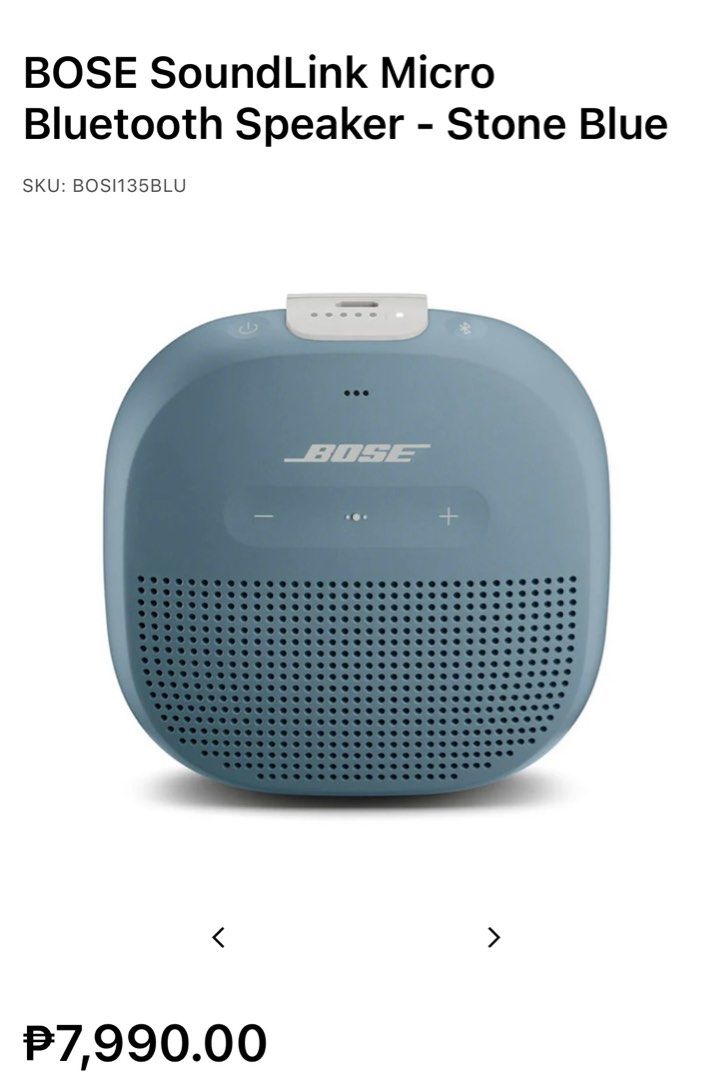 Bose soundlink Micro (Stone Blue) (Category: Soundbars, Speakers & Amplifiers) located in Davao. Submitted by richie_23 (Listing ID 1341204226, Image 3). Description: 📢 Bose Speaker Soundlink Micro 🏷️ ORIGINAL PRICE: ₱ 7,500 🏷️ 🔥SALE PRICE ₱ 6,800🔥 📍FREE SHIPPING 🚚📦 📌Brand new & Authentic 👌🏻💯🇺🇸 📌Moneyback guarantee if proven fake 📌 𝗙𝗜𝗥𝗦𝗧 𝗧𝗢 𝗣𝗔𝗬 𝗚𝗘𝗧𝗦 𝗧𝗛𝗘 𝗜𝗧𝗘𝗠🛒 📌 𝐔𝐏 𝐓𝐎 𝟒𝟎% 𝐨𝐟𝐟 𝐒𝐀𝐋𝐄 𝐜𝐨𝐦𝐩𝐚𝐫𝐞�