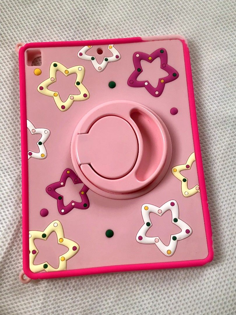 Colorful Pink Star Pattern Tablet Case (Category: iPad) located in Bocaue. Submitted by aadcdc (Listing ID 1341159104, Image 1). Description: Premium Soft Silicone Colorful Pink Star Pattern Tablet Case with Built-in Foldable Stand Shockproof Cover Case IP5 IP6 9.7 300.