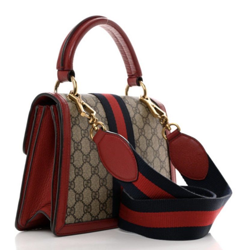Gucci Supreme monogram small queen Margaret top handle with strap (Category: Luxury Bags & Wallets) located in Makati City. Submitted by hellokittytreasure (Listing ID 1341210233, Image 2). Description: Can carry two ways ~ handle or long strap .