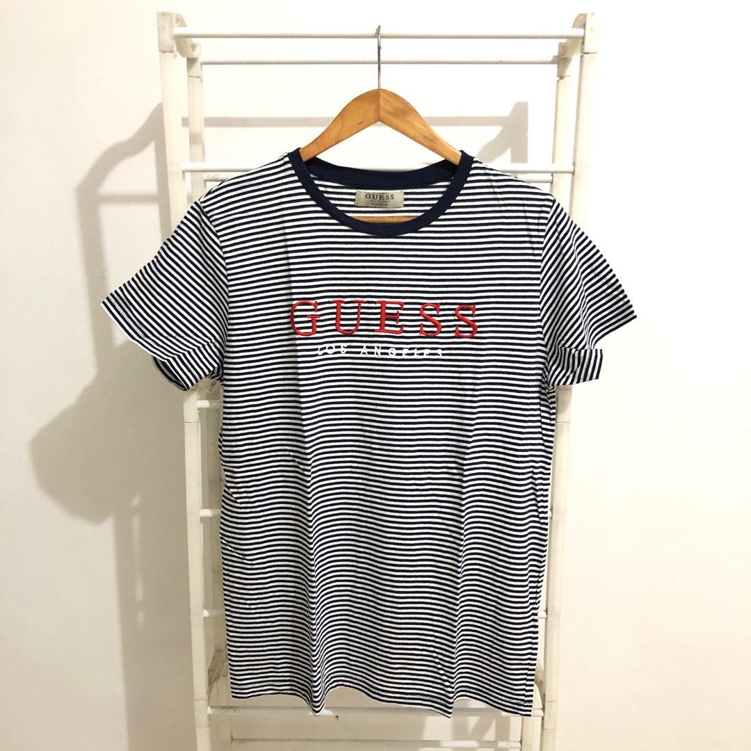 Guess Striped Shirt Men s Fashion Tops Sets Tshirts Polo Shirts on Carousell