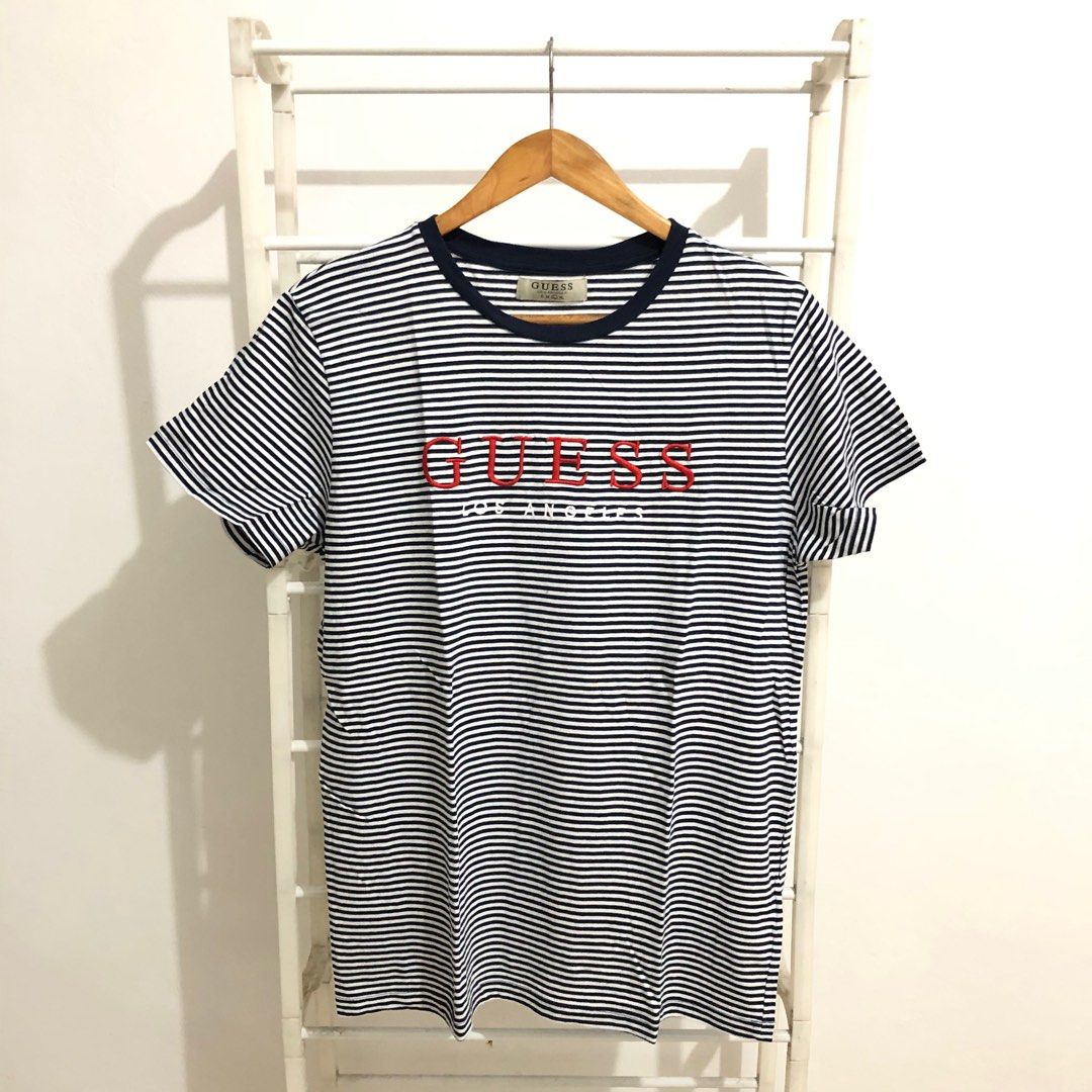 Guess striped shirt black and white sales