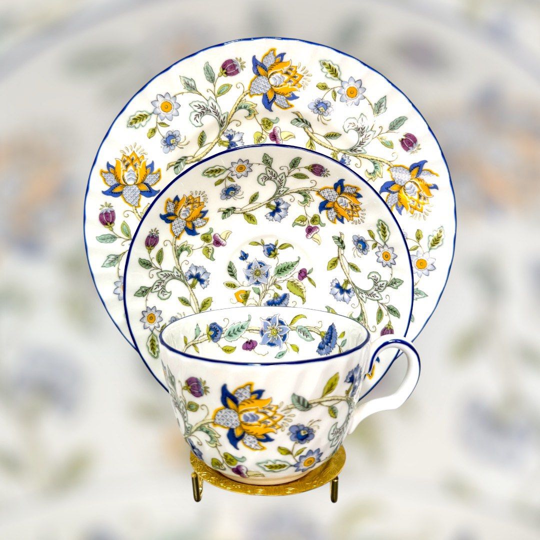 Minton “Haddon Hall Blue” Trio (Category: Coffee & Tea Tableware) located in Tuguegarao City. Submitted by thevintagehouse.ph (Listing ID 1341152151, Image 1). Description: Minton “Haddon Hall Blue” Trio 1 duo + 1 salad plate 8”.