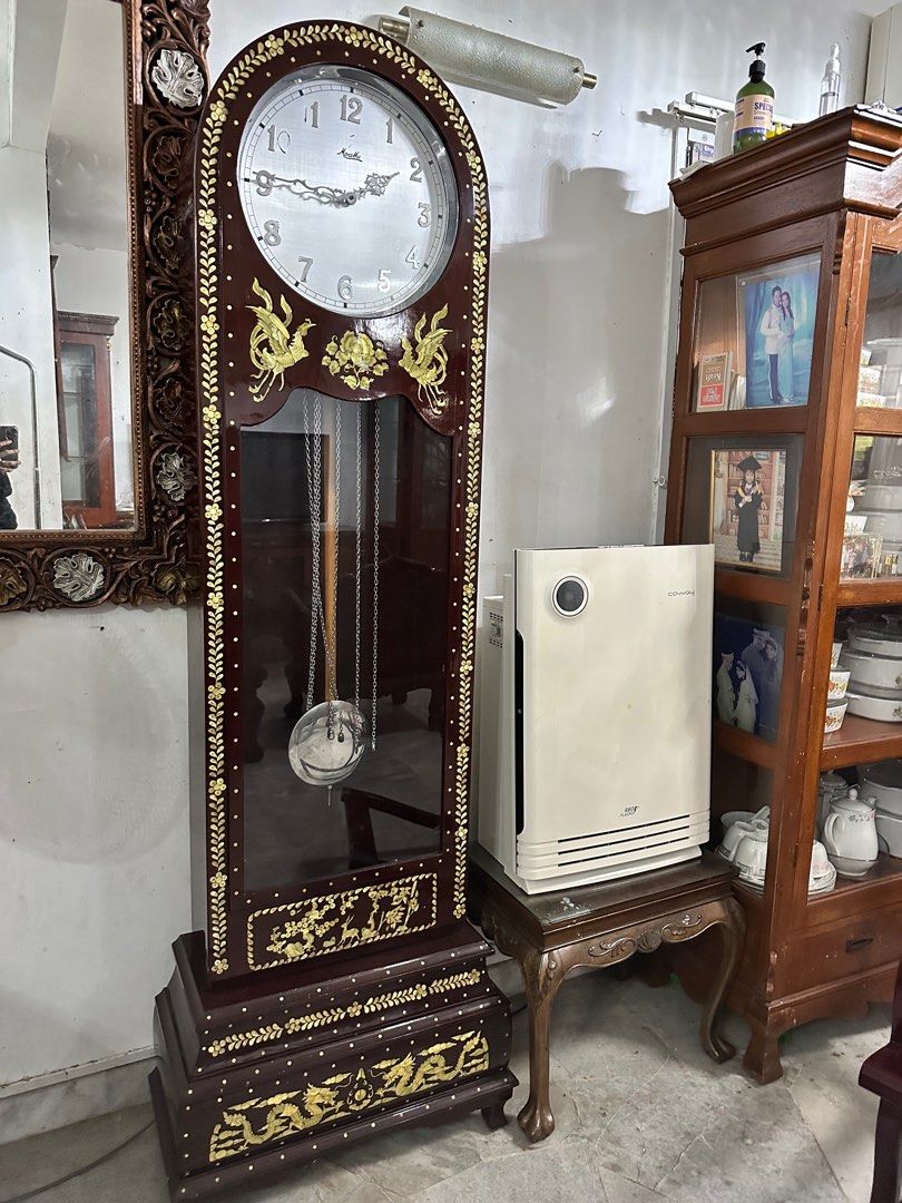 Moathe Moathe antique grandfather clock, Furniture & Home Living, Furniture ...