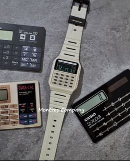 Montres Company 香港註冊公司 (32年老店) 卡西歐 CASIO Data Bank 電話備忘錄 計數機 五年電池壽命 米色 反顯液晶綠色字 CA53 CA53W CA53WB CA-53 CA-53W CA-53WB CA-53WB-8 CA-53WB-8B 九款色有現貨64241971026819110