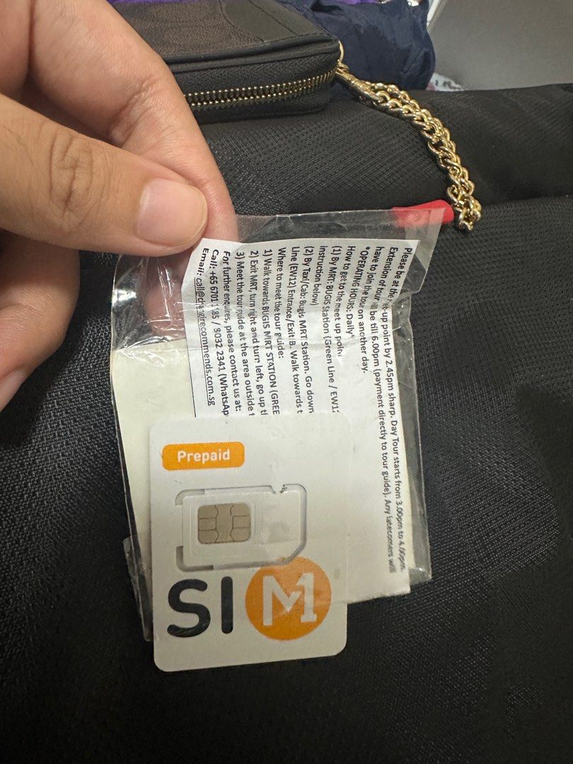 Singapore simcard for tourist (Category: Sim Cards) located in Paranaque City. Submitted by Stylerfinds (Listing ID 1341065917, Image 1). Description: Orig price: 1500 Selling low Was not used upon visit in SG SF C/o buyer.