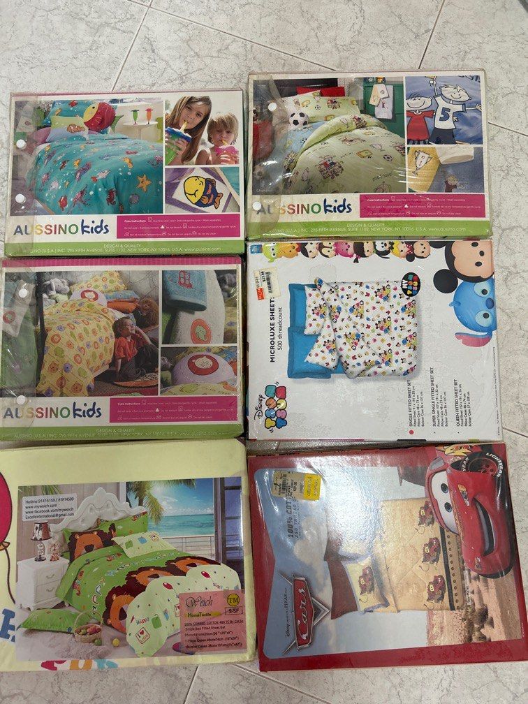 Single Fitting Sheets (Category: Bedding & Towels) located in Singapore. Submitted by sweebian (Listing ID 1341117155, Image 1). Description: Brand new fitting sheets that come with pillow and bolster case. Sell off as kids up growth don’t like cartoon fitted sheets anymore. All are very comfy fitted sheet that cause more than what I selling. Collection at 5300xx.