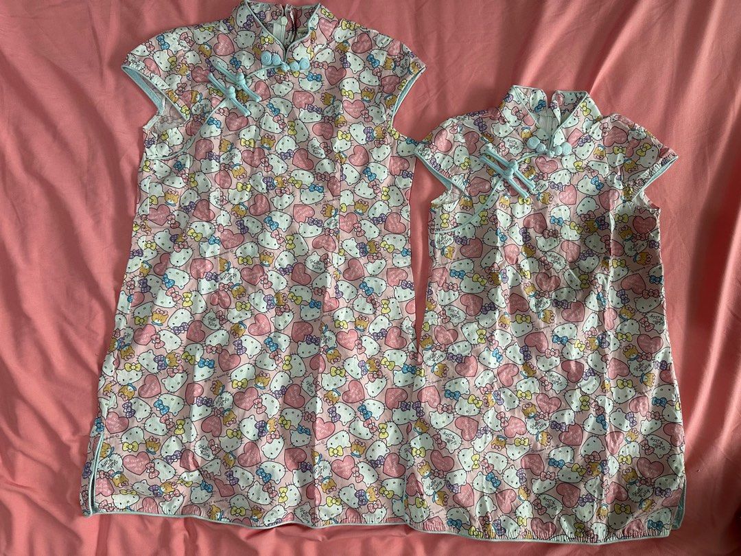 Sister Sets (Category: Babies & Kids Fashion) located in Singapore. Submitted by mich1985 (Listing ID 1341149021, Image 2). Description: Cheongsam Set Size 100 and 130 Dress set Size for 36M and 6T $10 for each set. .
