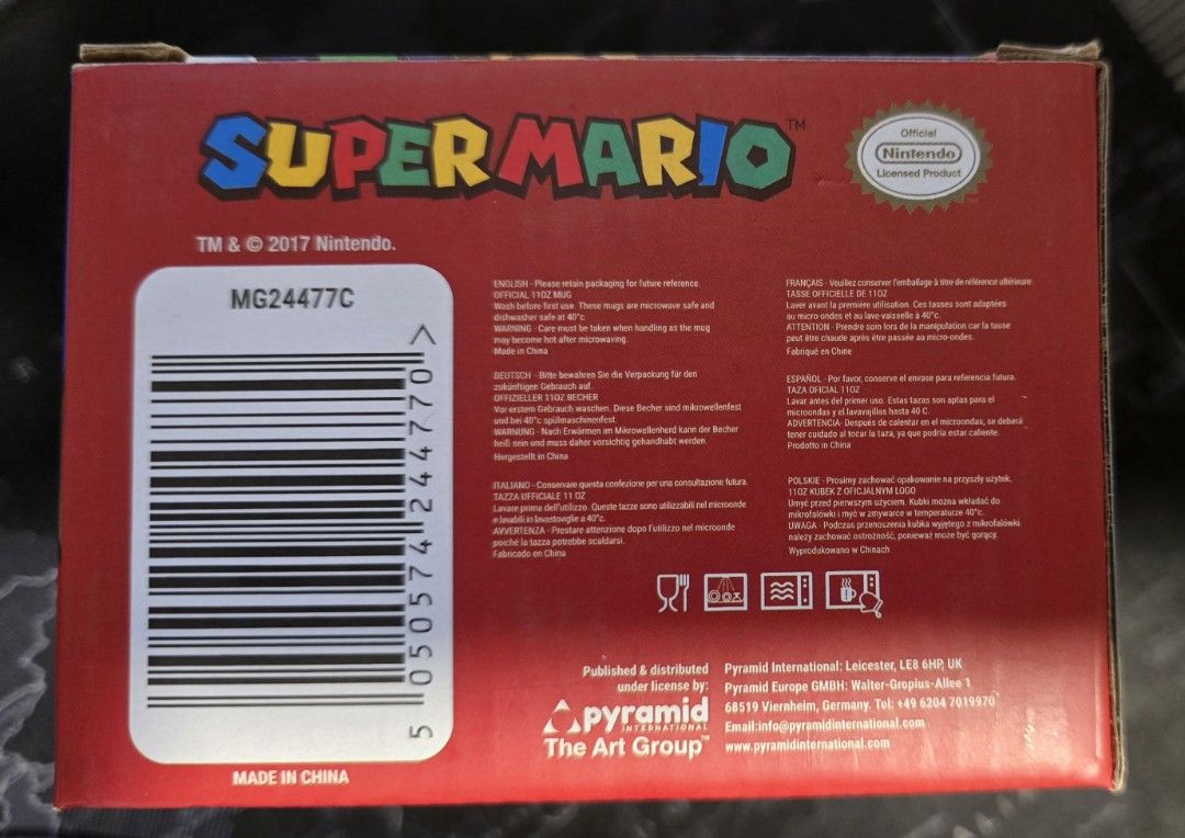 Super Mario Official Mug 11oz ( Nintendo) (Category: Nintendo) located in Quezon City. Submitted by satisfied100 (Listing ID 1341057066, Image 3). Description: For Sale: Super Mario Official Mug 11oz Brandnew price php 849.