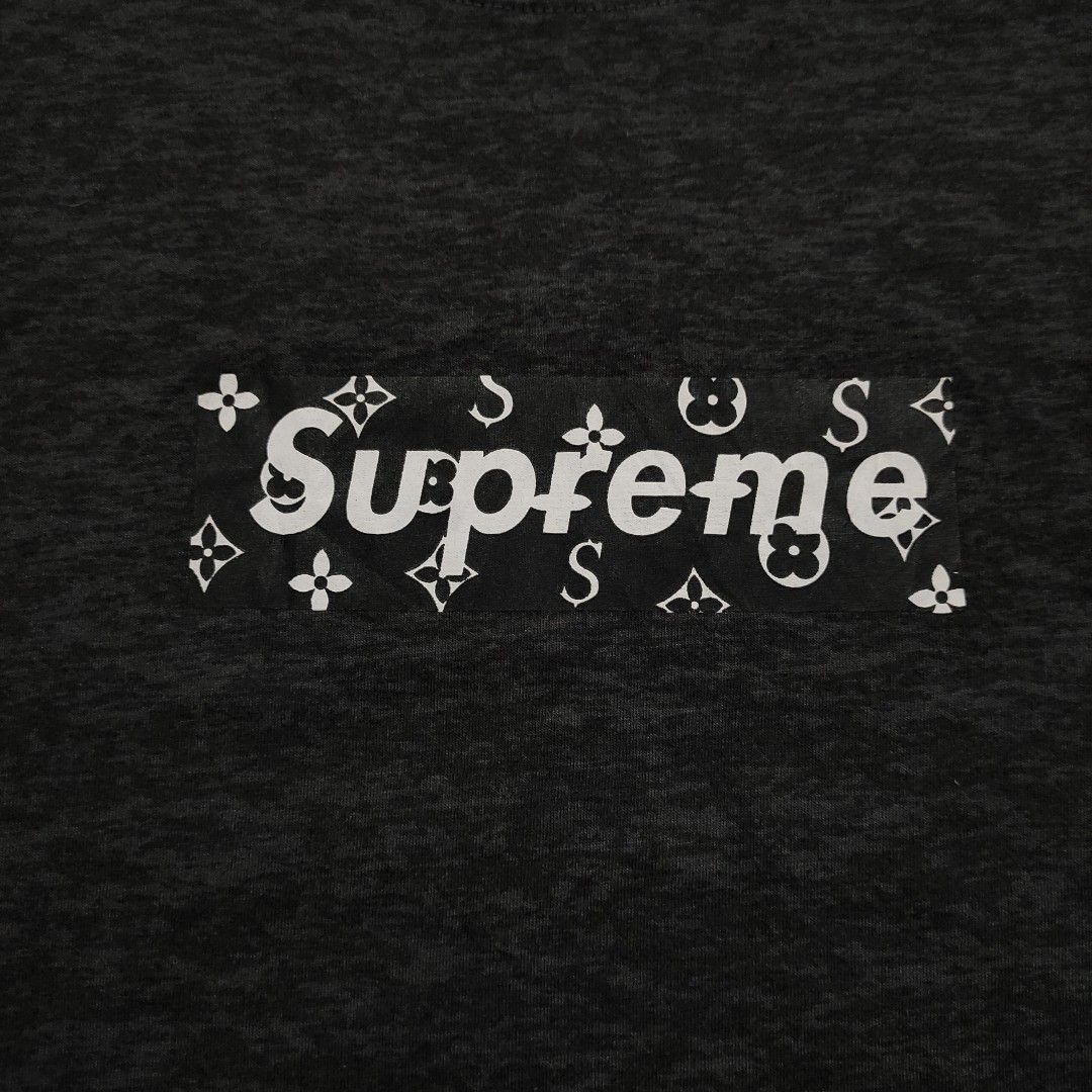 Supreme x Louis Vuitton shirt (Category: Luxury Apparel) located in Floridablanca. Submitted by vintager12 (Listing ID 1341108759, Image 2). Description: Brand: Supreme x Louis Vuitton Dimes: Burst-21 Waist-21 Length-29 Color rate: 9/10 Condition: Excellent Issue: none.