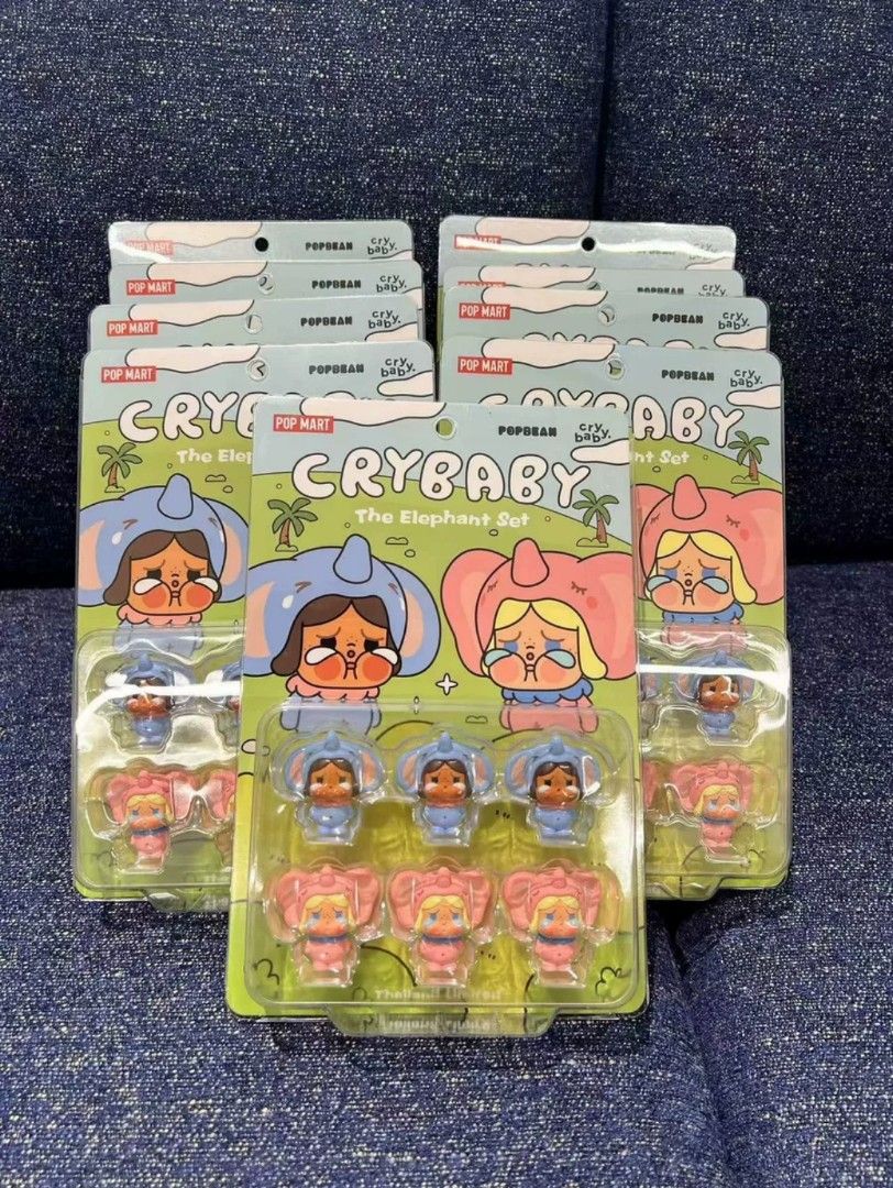 [THAILAND EXCLUSIVE! POPMART] POPMART CRYBABY CRY BABY THAILAND EXCLUSIVE  THE ELEPHANT SET POPBEANS SERIES BLISTER PACK