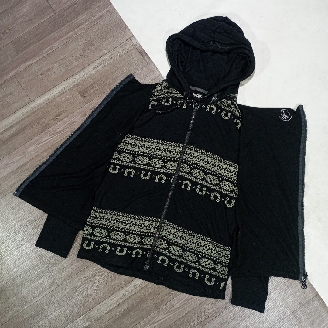 Vtg 00's PPFM double layer zip hoodie y2k punk grunge style