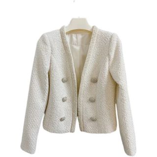 全新wool  jacket 含羊毛 鈕扣珍珠外套 M64214783826050110