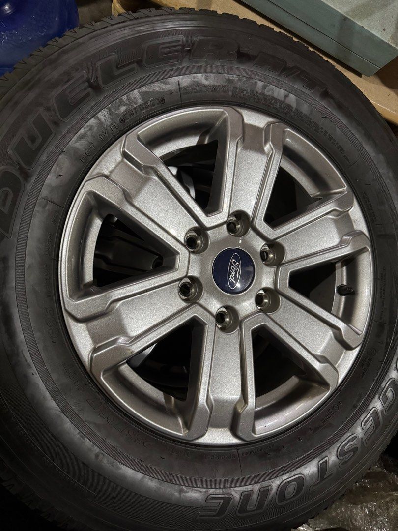 2023 ranger mags n tires r17 (Category: Mags and Tires) located in Quezon City. Submitted by raner.kennel (Listing ID 1341246930, Image 1). Description: 1) 2023 RANGER mags n tires-21k (fixed) 2) 2023 ranger mags only-18k 3) dot 2023 Bridgestone tires(4) only-17k 4) less than 6 months used 5) 255/70/17 Bridgestone Dueler 6) negotiable 7) viewing at Scout area Quezon City 8) 0917 8971949 faster response.