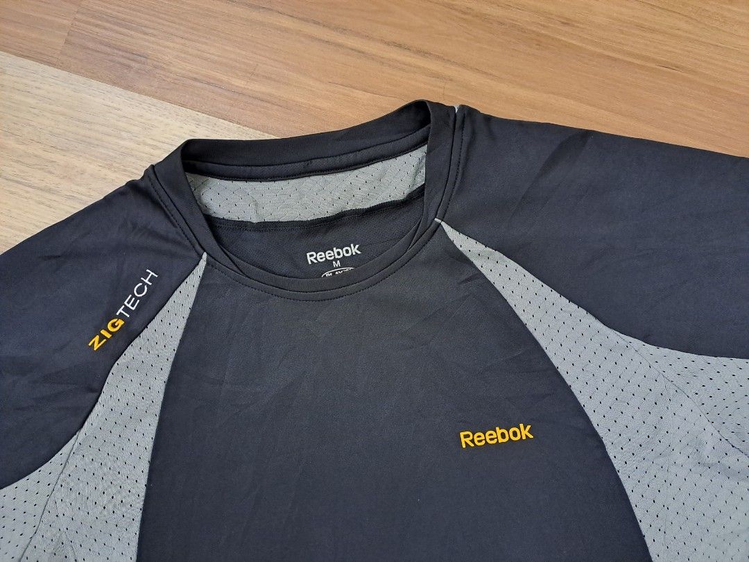 USED REEBOK ZIG TECH LONG SLEEVES MESH RUNNER TEE Men s Fashion Activewear on Carousell