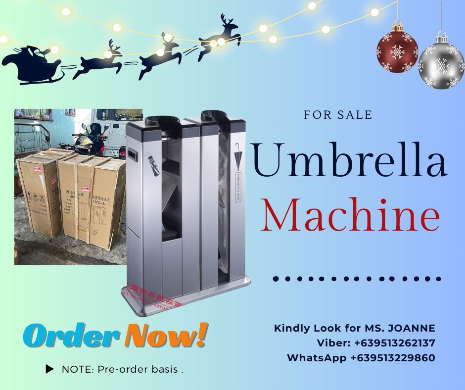 Automatic Wet Umbrella Wrapping Machine Umbrella Bag (Category: Umbrellas) located in Caloocan City. Submitted by kolletegar39429 (Listing ID 1341322132, Image 1). Description: Terms of Payment: 💰50% Security Deposit for processing of unit✔️ 💰50% Cash Upon Delivery or pick up Along PasigArea✔️ .