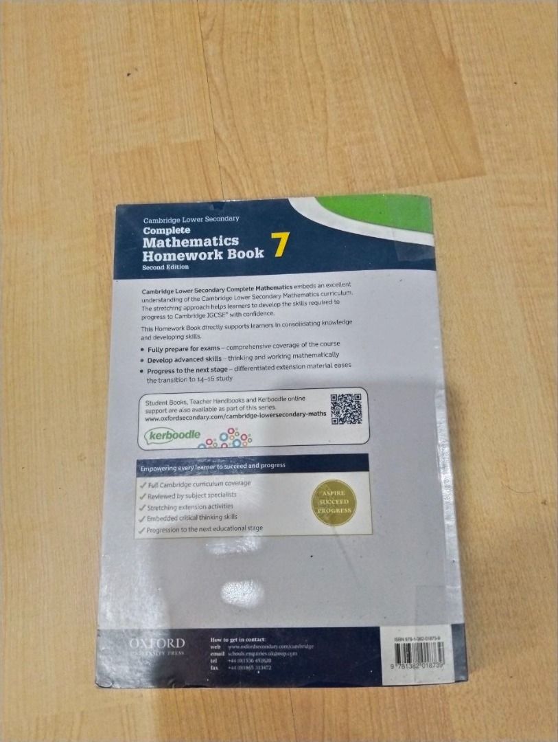 CAMBRIDGE LOWER SECONDARY COMPLETE MATHEMATICS YEAR 7 (HOMEWORK BOOK ...