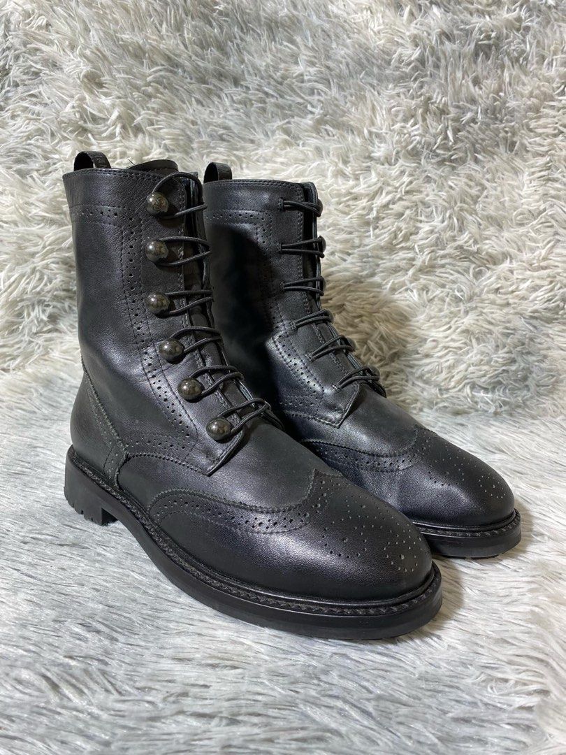 Dior Perforated Leather Diorunit Brogue Combat Women Ankle Boots Women s Fashion Footwear Boots on Carousell