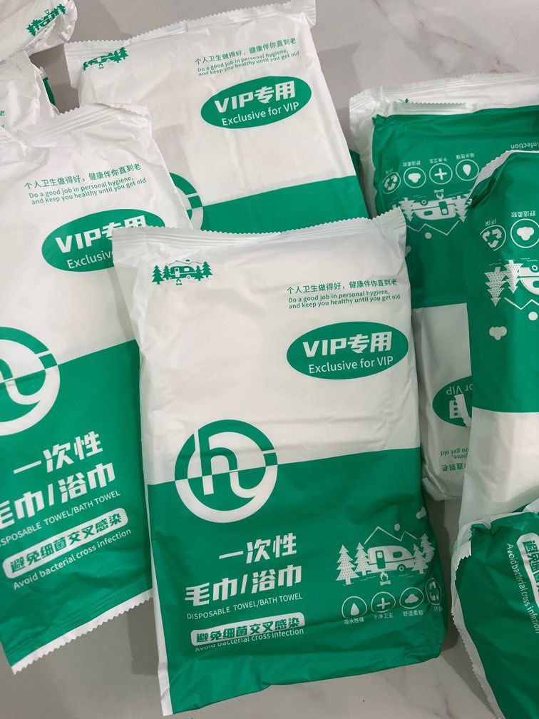 Disposable Bath Towel and Towelette (Category: Bath) located in Quezon City. Submitted by jewelraestoyshop (Listing ID 1341270588, Image 1). Description: Disposable Bath Towel and Towelette Brand new Sealed Bath towel: 56cm * 120cm Towelette: 30cm*56cm Best use for: travel, business travel use, instead of traditional wash towel, portable soft .
