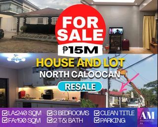 House and Lot 3bedrooms for sale clean title in North Caloocan