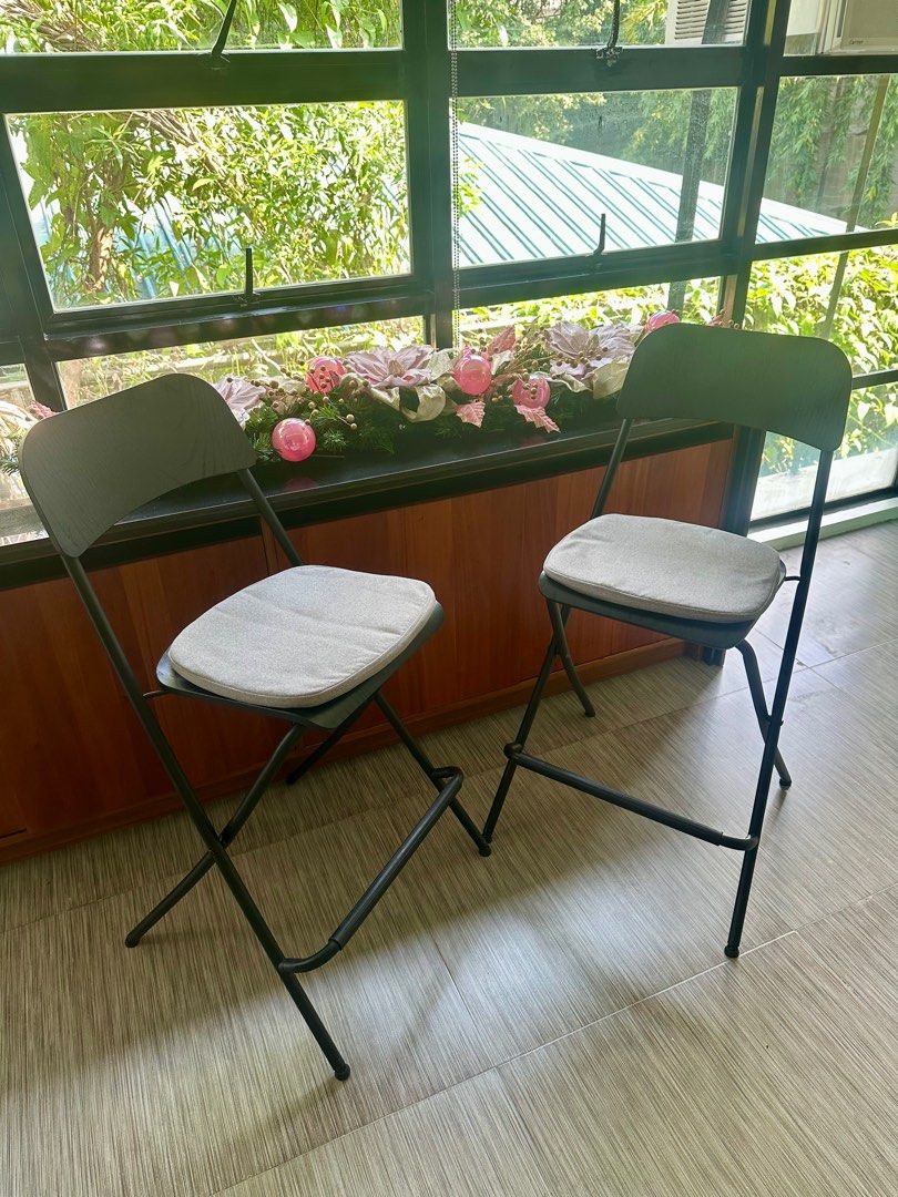 IKEA Barstool with Backrest (Category: Chairs) located in Quezon City. Submitted by jerbinator11 (Listing ID 1341354419, Image 1). Description: Foldable. Very durable RFS: declutterring No issue 3.5k for both Total cost in store: 5,000.00 Free delivery near Makati.