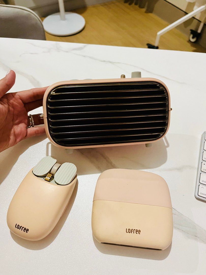 Lofree Bluetooth Speaker, Mouse and USB Connector (Category: Mouse & Mousepads) located in Quezon City. Submitted by jennieymatareb (Listing ID 1341326425, Image 2). Description: Lofree Office Set Milk Tea Edition All are in good working condition All original 💯 Ready for lalamove and grab pick up RFS: just stored in the office, decluttering 1. Lofree Mechanical Bluetooth Speaker with AM/FM Radio Rechargeable (Micro USB) Bought for ₱5,500 ₱3,500