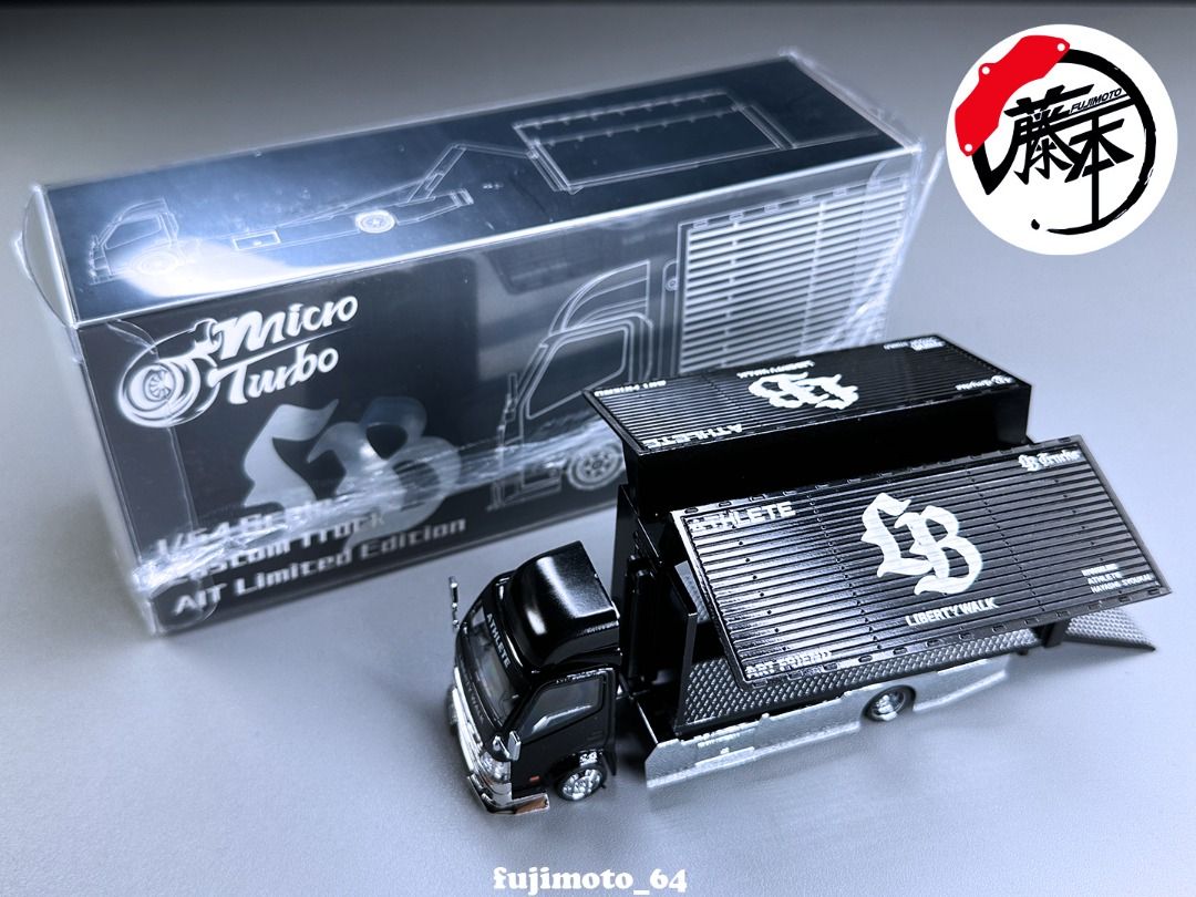 MICRO TURBO 1/64 CUSTOM WING TRUCK, LBWK BLACK (ALL IN