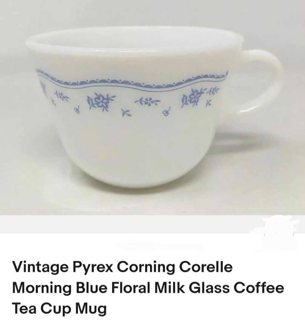 Pyrex mug (Category: Coffee & Tea Tableware) located in Caloocan City. Submitted by chersantan (Listing ID 1341408994, Image 2). Description: Original pyrex mug 250 each last 2 pcs available gcash payment plus sf.