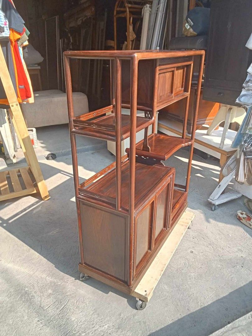 rosewood antique traditional japanese display cabinet japan surplus ...