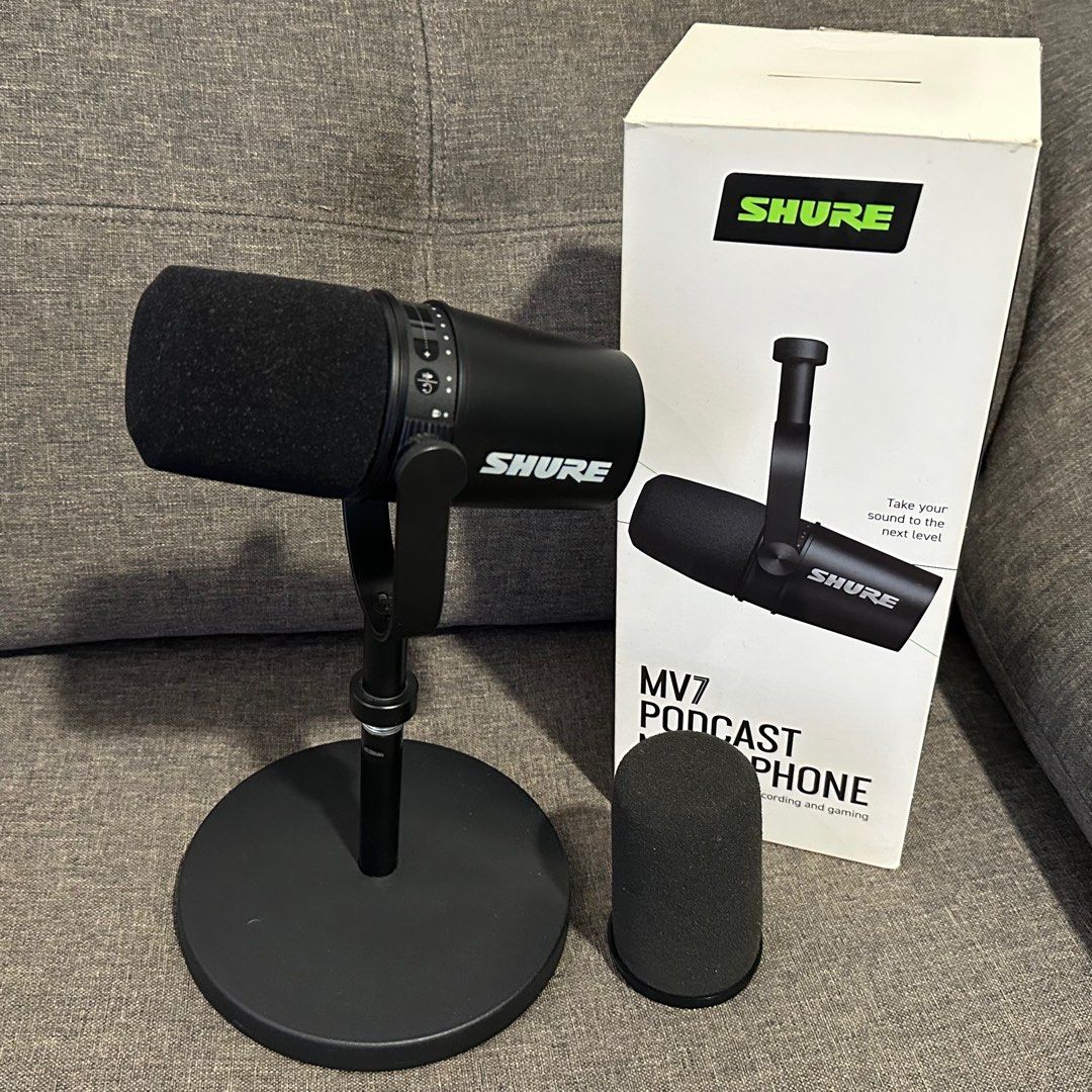 Shure MV7 Podcast Microphone (USB C + XLR) - Like New, Audio ...