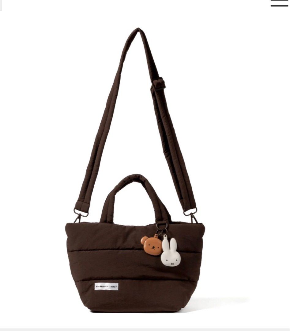 Starbucks + Miffy mini puffer bag (Category: Cross-body Bags) located in Makati City. Submitted by olaxb (Listing ID 1341399942, Image 3). Description: Starbucks + Miffy mini puffer Sling bag No zipper Magnet type lock Brand new Colors: cream, Brown, blue.