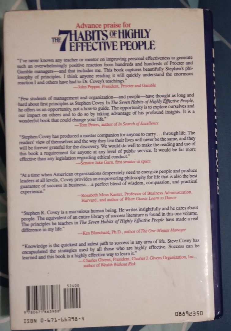 The 7 Habits of Highly Effective People by Stephen R Covey, Hobbies ...