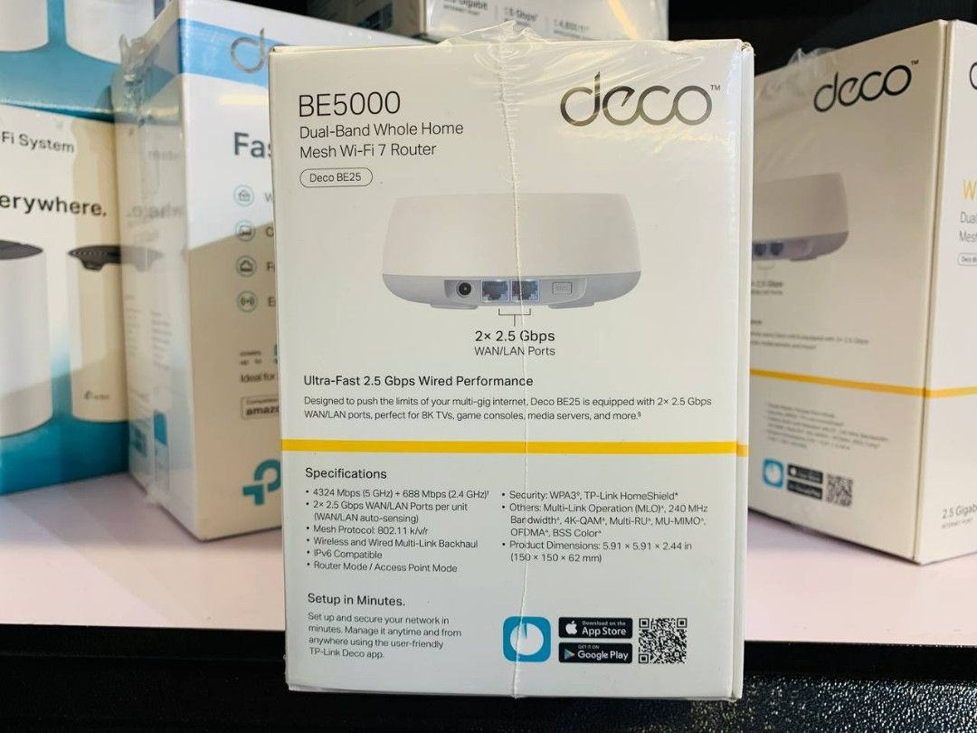 Be25 Router TP-Link Deco BE25 BE5000 WiFi 7 Dual Band Whole Home Mesh Router 1PACK ...