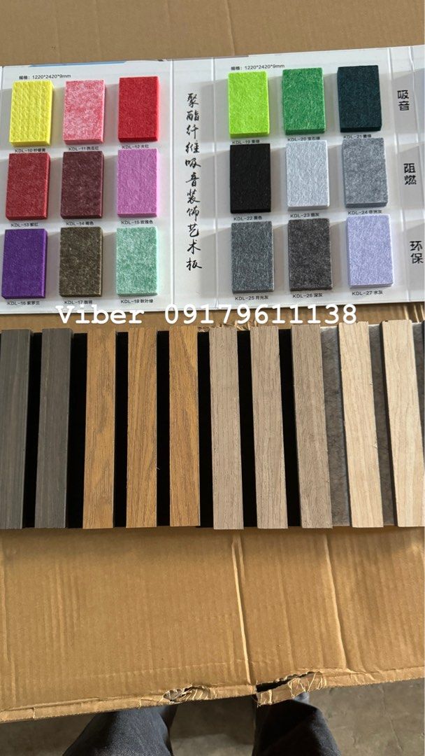 Wood Slat Panel for Best Soundproofing (Category: Construction & Building Materials) located in Pasig City. Submitted by NoiseTreatment (Listing ID 1341360210, Image 2). Description: 21mm thick x 2ft x 8ft V i b e r me po for faster transaction 🫶🏻.