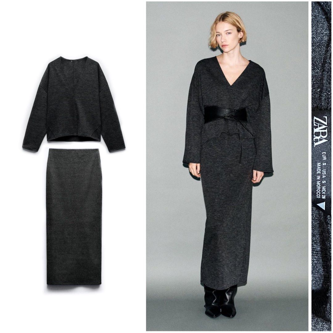 ZARA Wool Sweater and Skirt Coordinates Set Women s Fashion Dresses Sets Sets or Coordinates on Carousell