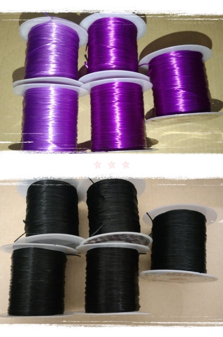 5 pcs Crystal Elastic Beading Thread String Bundle Set 50m/1mm (Category: Craft Supplies & Tools) located in Muntinlupa City. Submitted by jemmypags (Listing ID 1341516699, Image 2). Description: 5pcs for 99 only Color Available Violet and Black color only Violet = 2 sets available Black = 4 sets available Can be mix of Violet and Black. Just Msg me! ------- Buy any 3 in my listing with a price of 99 for 200 only (Buy 2 Get 1). Check my account f